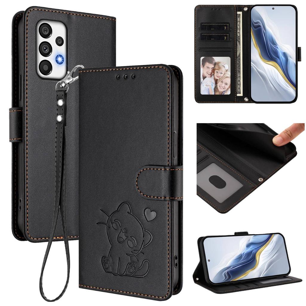 WEFOR Wallet Case for Samsung Galaxy A57 A37 A17 A73 5G A72 A71 A56 A55 A54 A53 A52 A51 4G, Cute Cat Flip Cover with Card Holder