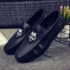 Doudou shoes men's spring and summer 2025 new one-pedal driving casual leather shoes British style lazy breathable loafers