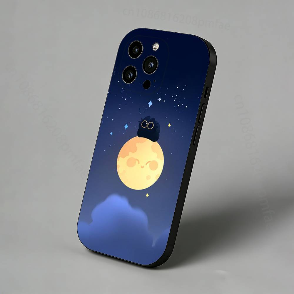 

Cute Animals on the Moon Slim Back Phone Case for iPhone 17,16,15,14,13,12,11 Pro,Max,Plus,X,XS,XR,SE,Mini Protective Cover iPhone13PRO