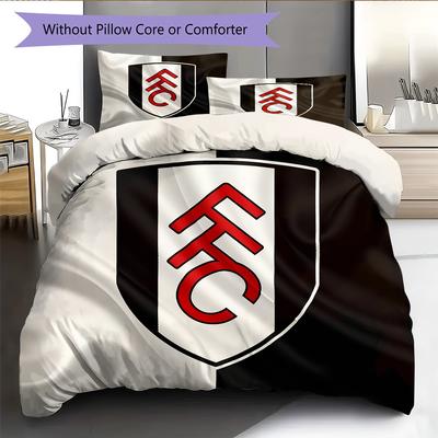 Ropa de cama con patrón del Fulham FC Decoración del hogar Regalo de Cumpleaños y Festival (1 * funda nórdica + 2 * fundas de almohada, sin núcleo)