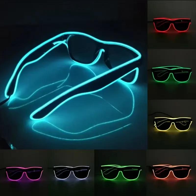Led Glasses Neon Party Glasses Luminous Novelty Gift Glow Sunglasses LED Sunglasses Bar Party Dance DJ Bright Flashing Glasses