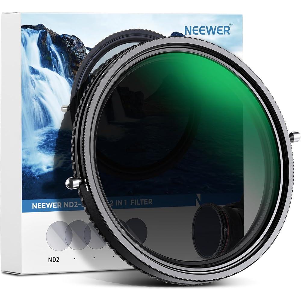 NEEWER 2-in-1 58mm Variable ND Filter ND2–ND32 & CPL Multifunctional Filter, 2-in-1, No X-shaped unevenness, HD Optical Glass, 30-layer Nano Coating,