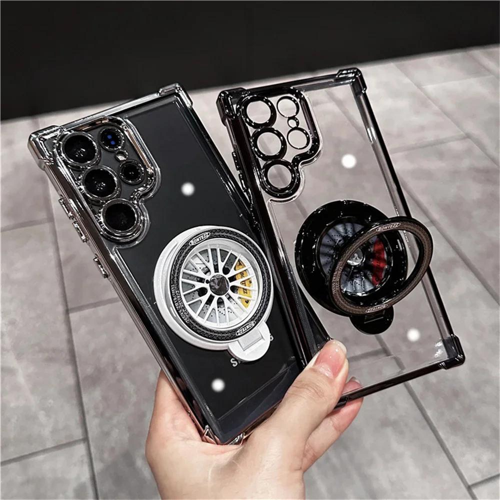 Shockproof Airbags Armor Magnetic Transparent Case for Samsung Galaxy S24 Ultra S23 FE S22 Plus A35 A55 A54 A34 A15 A25 A53 5G