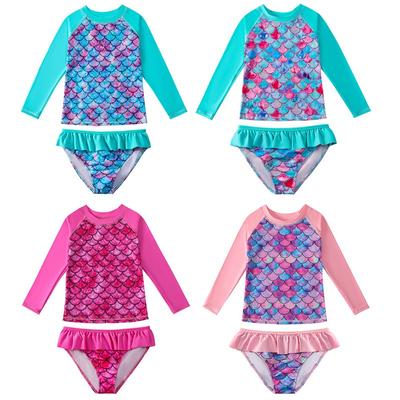 Children's Swimsuit 2pcs Girls Split Swimsuit Cartoon Print Beachwear