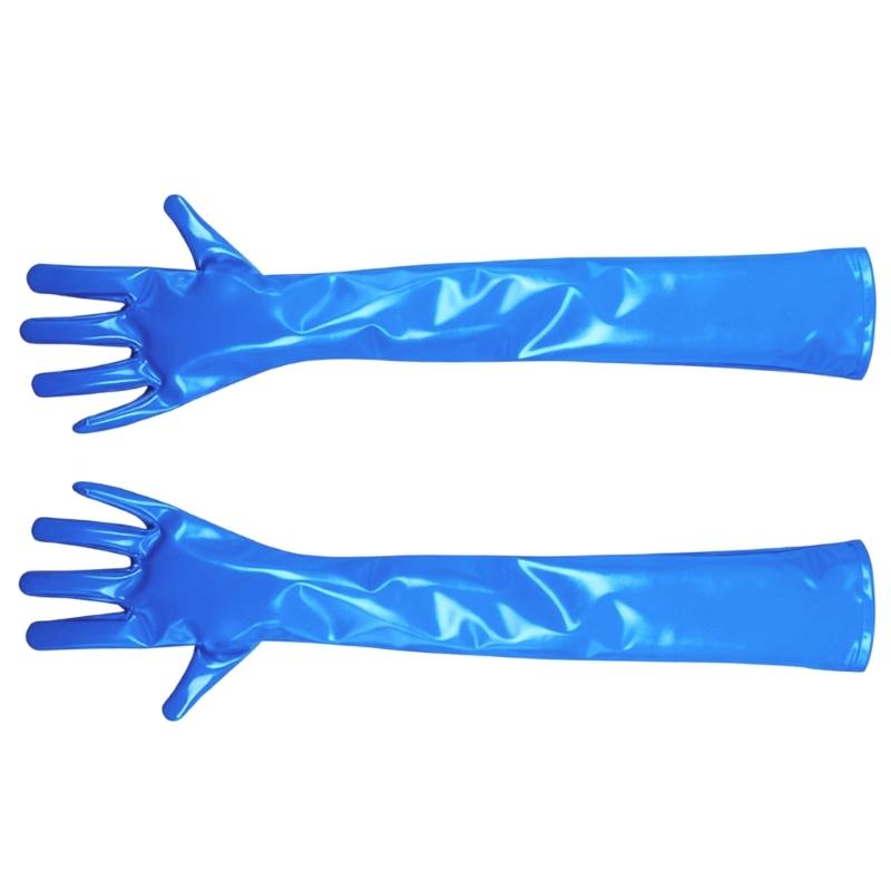 Women Long PU Leather Gloves Evening Party Costume PU Leather Cosplay Dress Accessories Halloween Gift