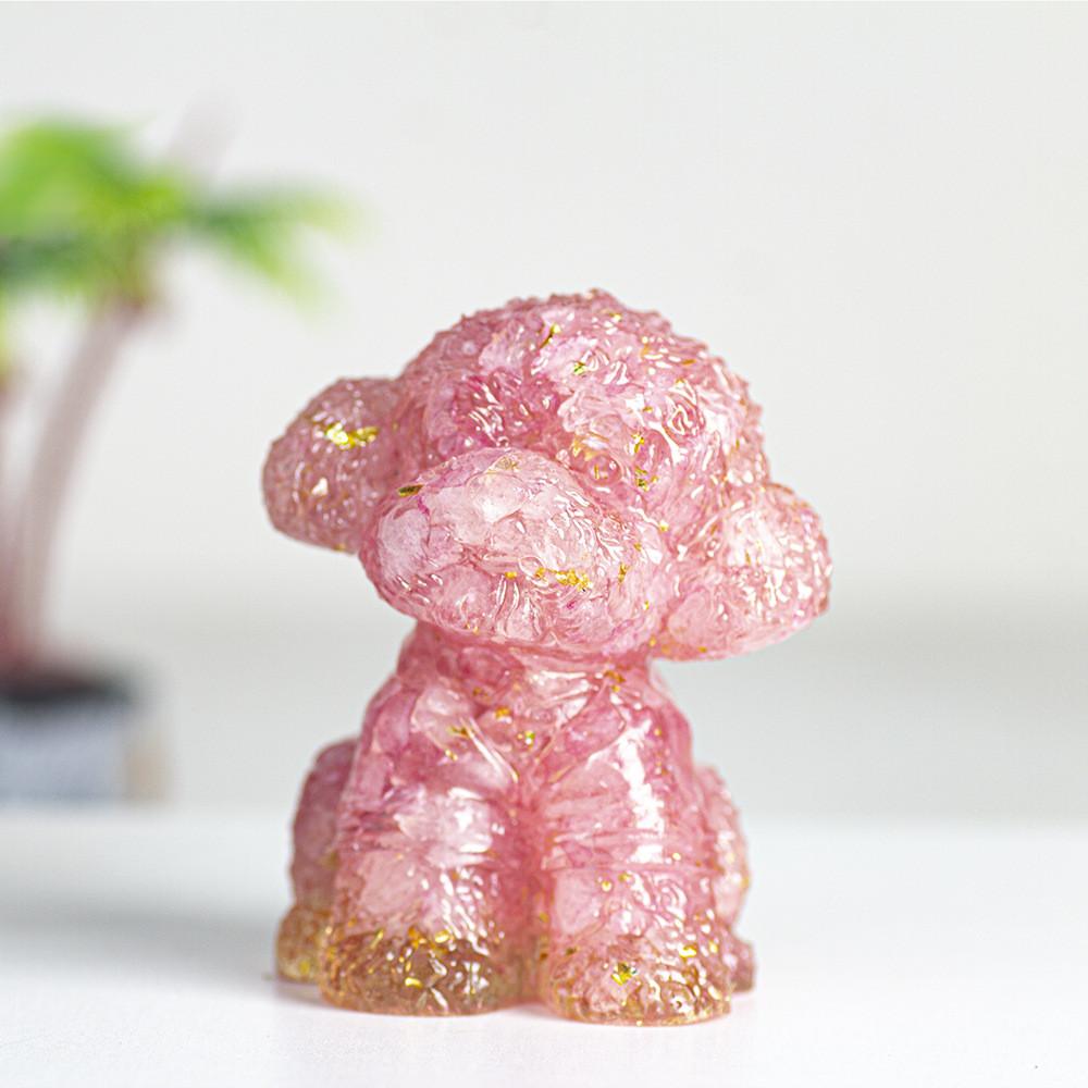 Figurine Chien Teddy Art Résine Décoration Cristal Pour Cadeau Et Décoration Intérieure