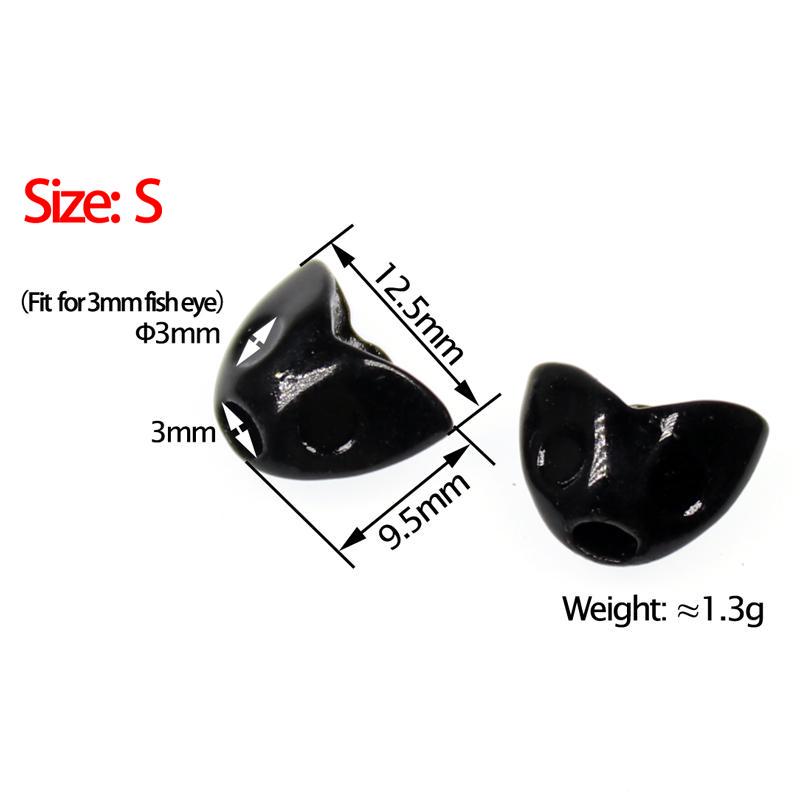 10 pezzi per legare mosche, testa di pesce, maschera per pesci, Streamer, taglia SL, casco Sculpin, Streamer, teschio di pesce