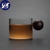 Glas W Himmel Weinglas mit Holzgriff Büro Kleine Teetasse Handgefertigter Becher Trinkgeschirr