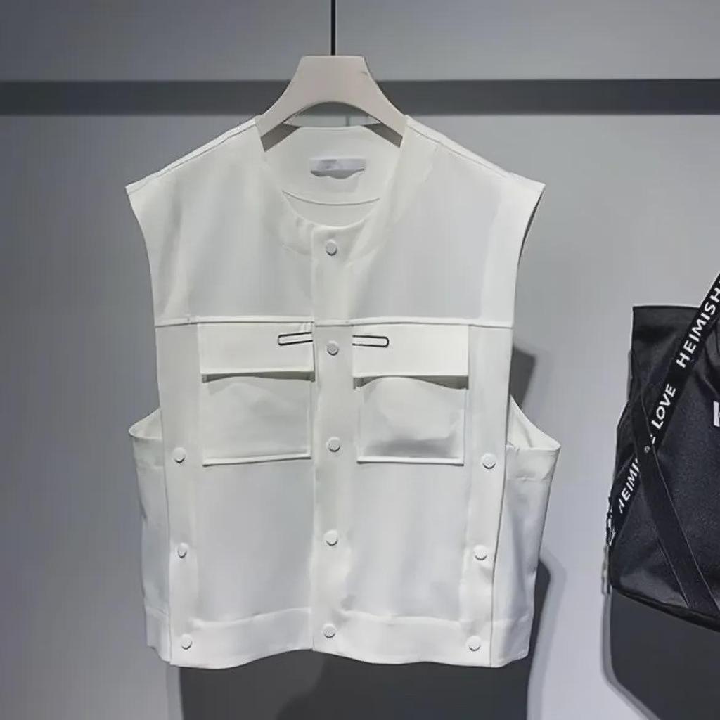 Chaleco sin mangas para hombre estilo coreano 2023: Moda moderna, suelta y versátil para primavera y otoño.