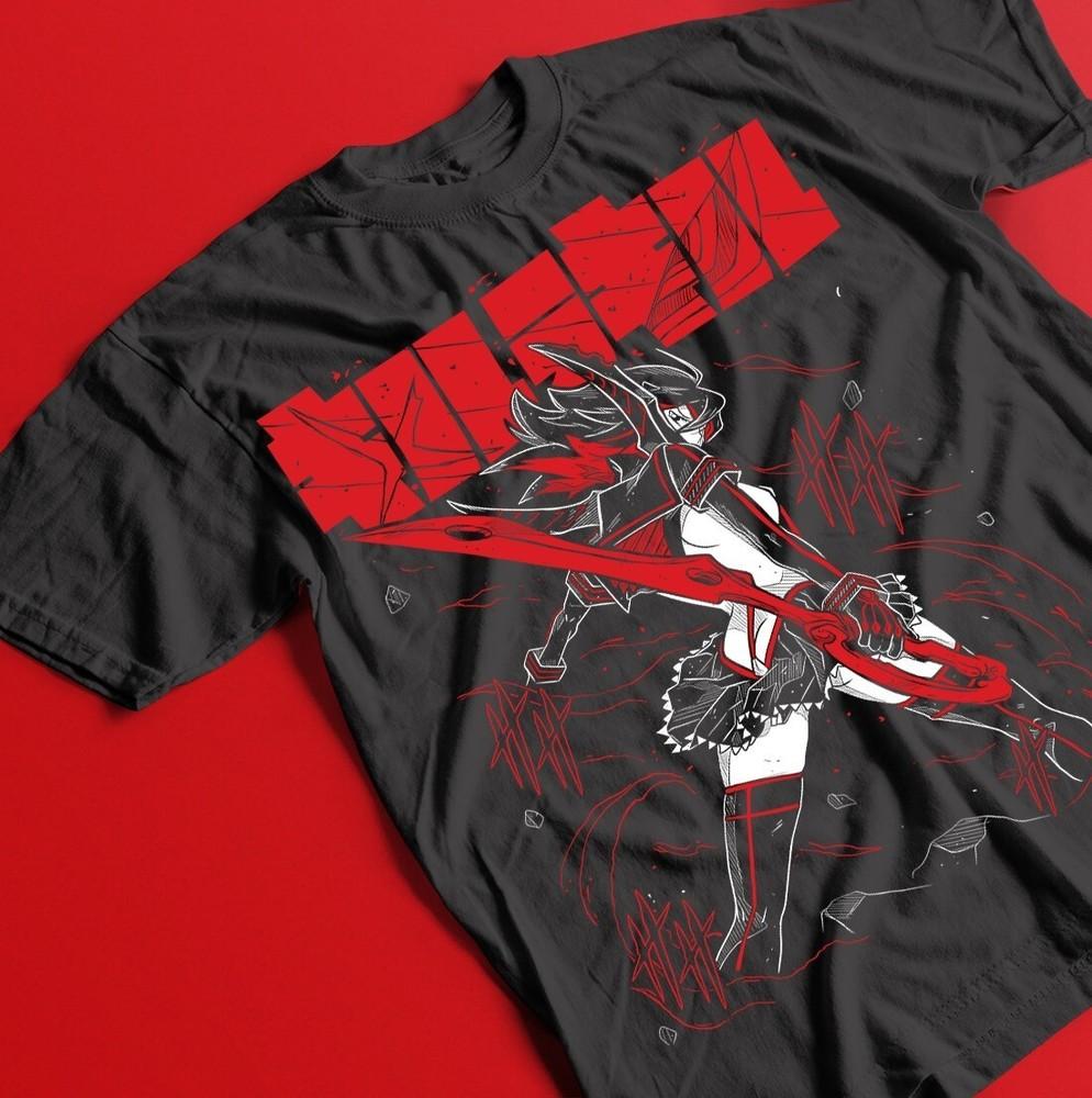 Kill La Kill Ryuko T-Shirt, Anime Girl Senketsu Black Unisex Tee, All Sizes