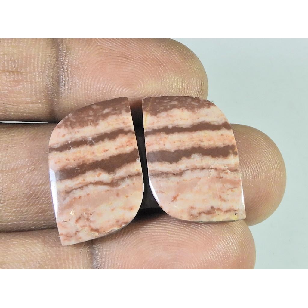 14X22X03 MM Natural Zebra Jasper Matched Pair Fancy Cabochon Loose Gemstone B-260