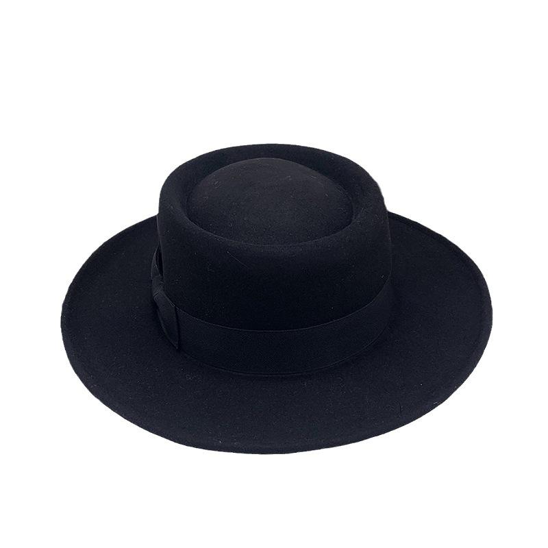 Vlněný klobouk Kovbojský klobouk Starý Retro Jazzový cylindr Podzimní a zimní Plstěný klobouk