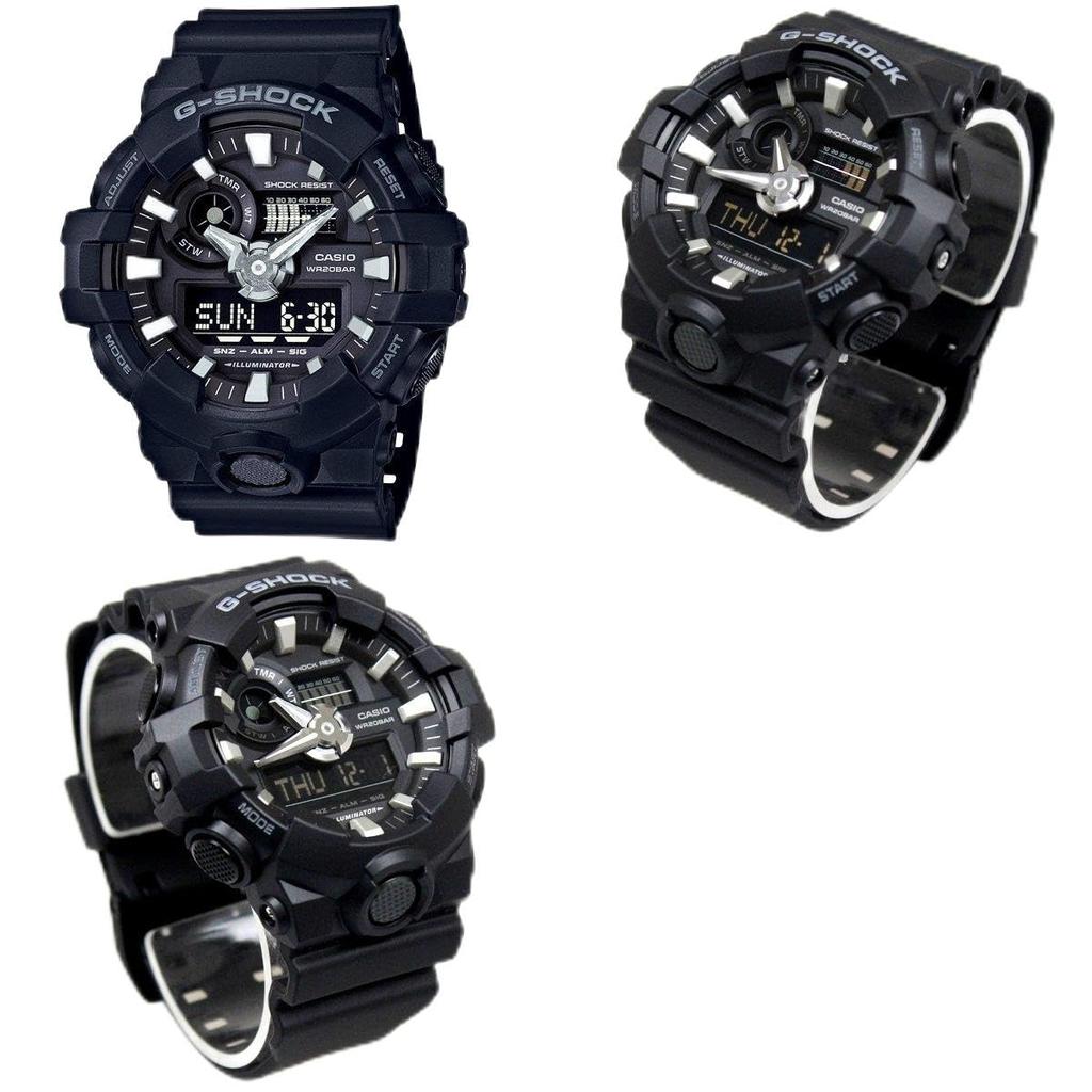 Police Self-Defense Force G-SHOCK 20 ATM Water Resistant Ana-Digi Plastic Belt Watch Mens (GA-700-1A GA-700-1B GA-700-4A) (GA-700-1B (Black B))