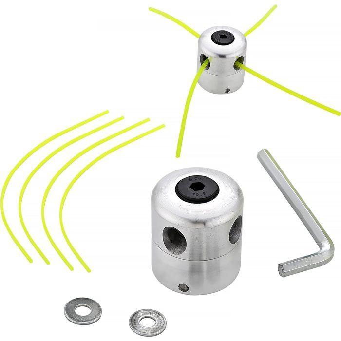 Tête de débroussailleuse aluminium double fil 2,4 mm - Compatible M8/M10/M12 (filetage gauche)
