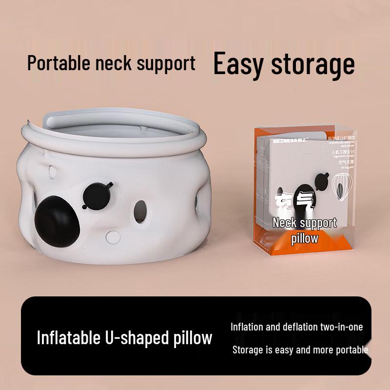 HEZHENG Inflatable Neck Support Pillow CN plug (adapter included)