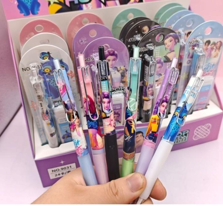 

KPOP Demon Huntress Group Push-action Game Pencil Collection featuring Non-fracturable Lead Pencil Combo Student Supplies