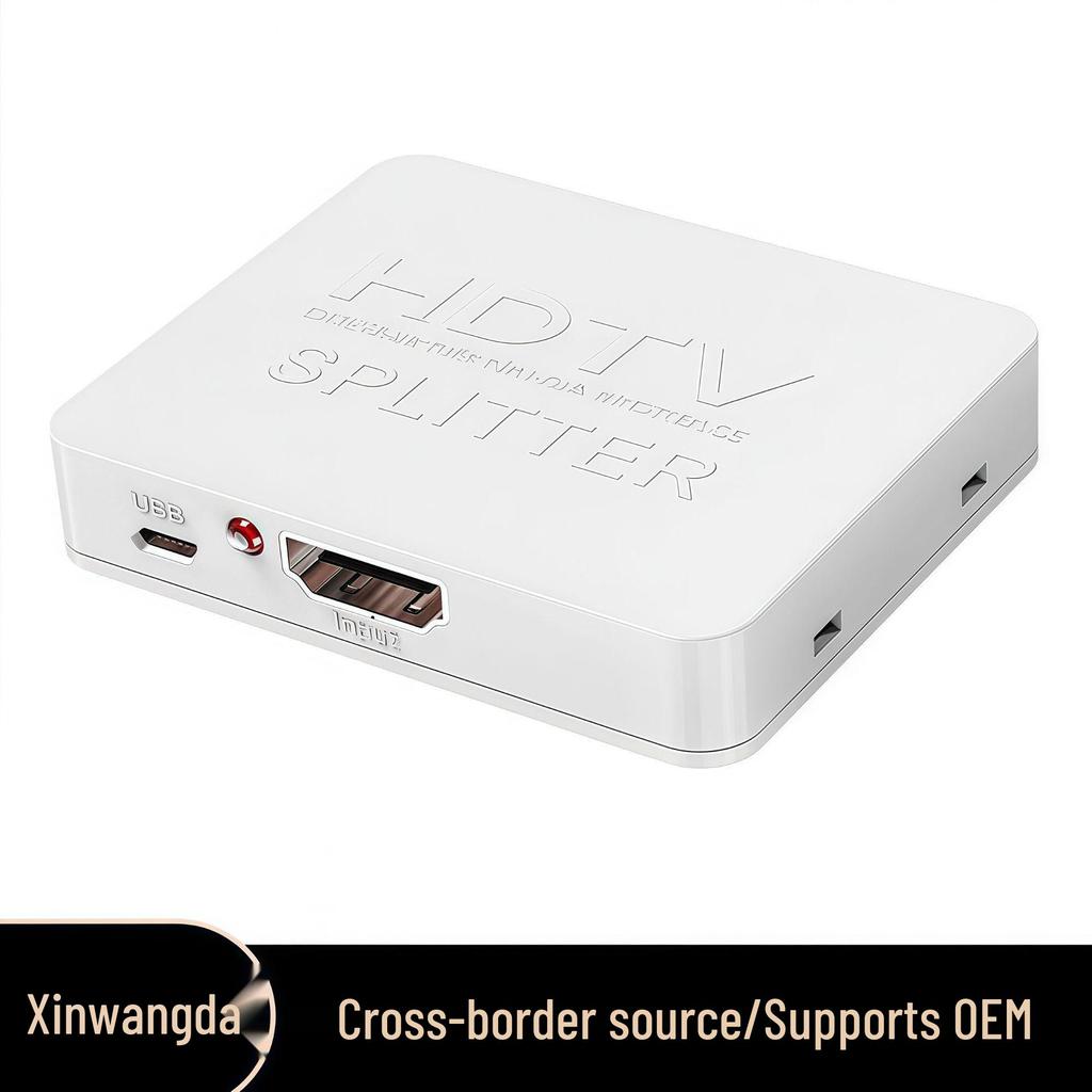 4K HDMI Splitter - 1 Input To 2 Outputs, Mini HDTV Video Mirroring Device