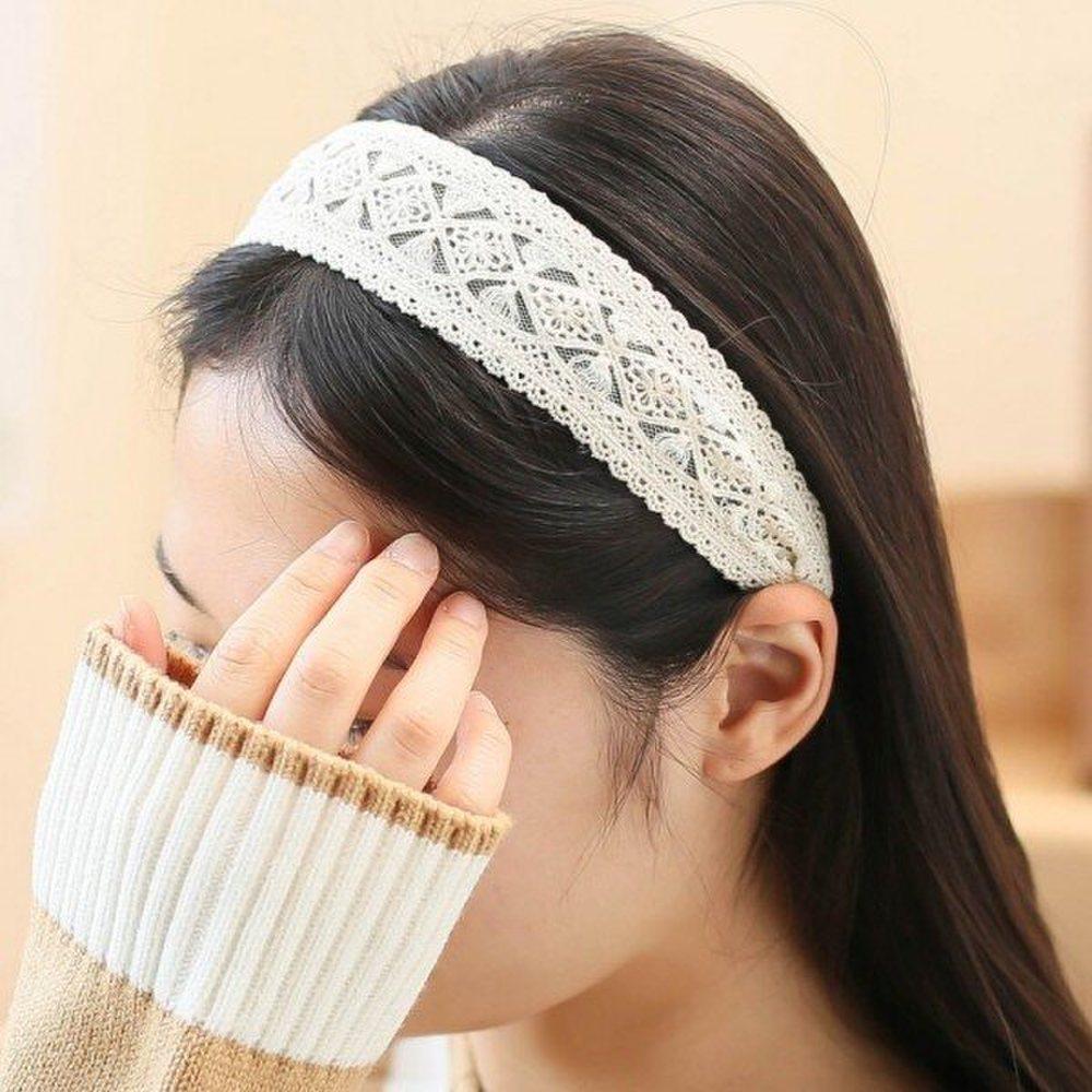 

Кружевной ободок с оборками (белый)