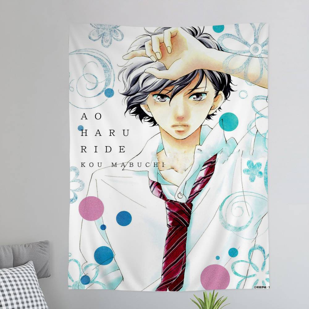 Blue Spring Ride Cartoo Chart Tapestry Art Science Fiction Room Home Decor Cheap Hippie Wall Hanging