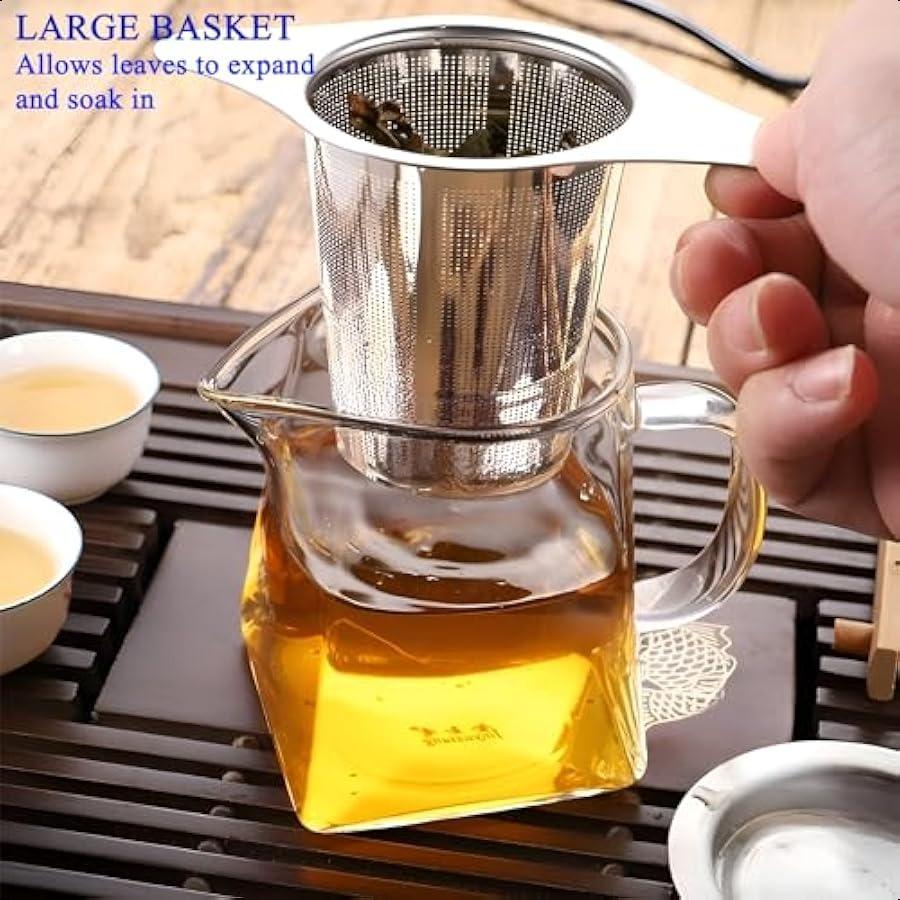

2 шт. Ситечко для чая из нержавеющей стали с мелкой сеткой, Инфузор, Большой объем, Двойные ручки, Идеально подходит для заваривания листового чая и кофе United States
