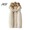 Thoughtful Gifts for Sisters Sisterhood Wooden Figurine, Handcrafted Friendship Sculpture Living Room Fine Carved Statuettes Bedroom Tabletop