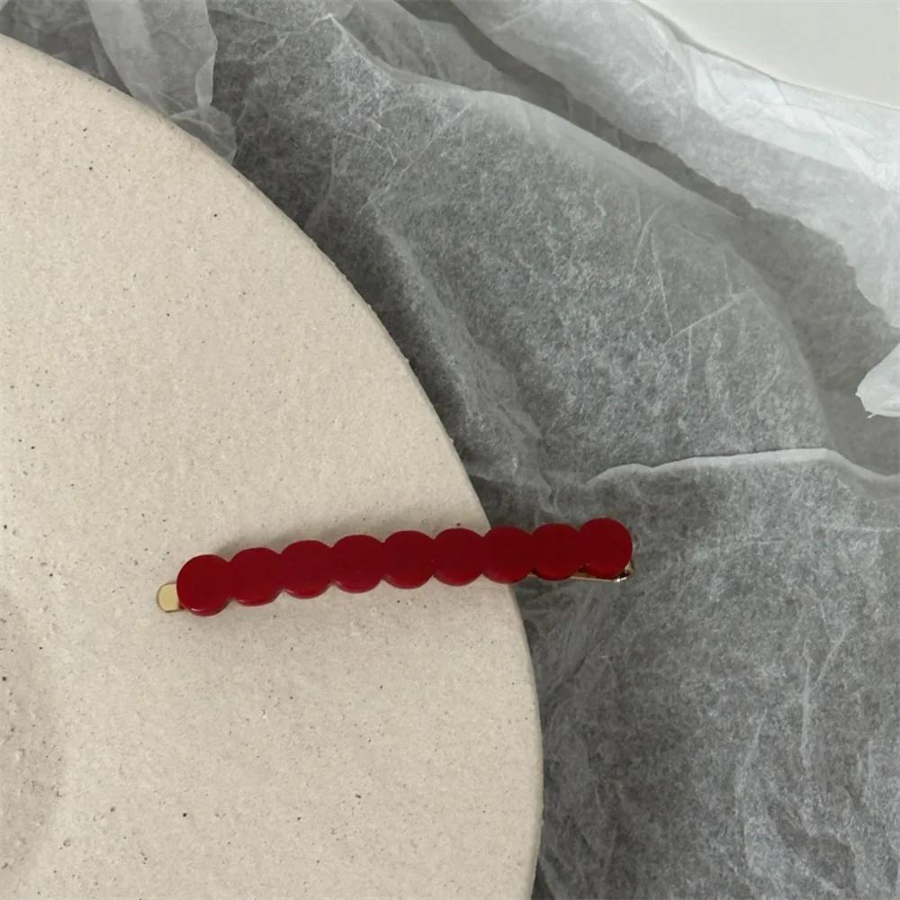 Hot Sale Red Hair Clip French Retro Style Fresh Duck Billed Clip Sweet Broken Hair Clip Women