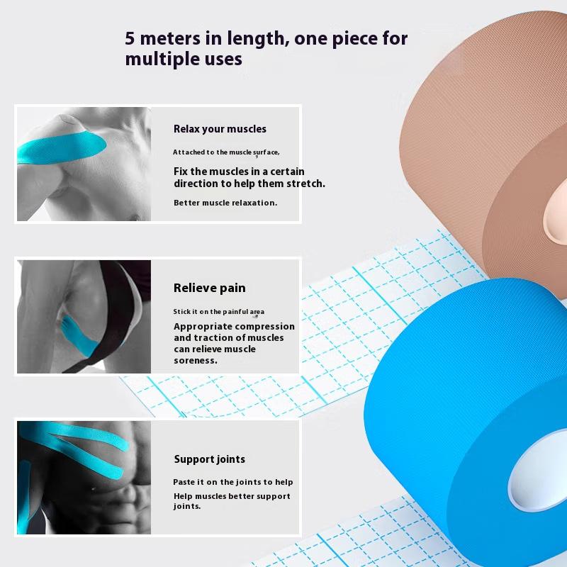 5M 1/3/5/10Pc Sport Cotton Elastic Self Adhesive Bandage Permeability Waterproof Kinesiology Straps Medical Strain Protection