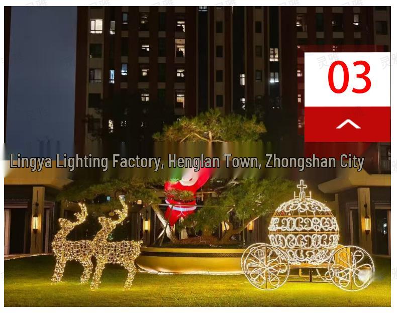 LED Christmas Deer and Cart Outdoor Decorative Lights