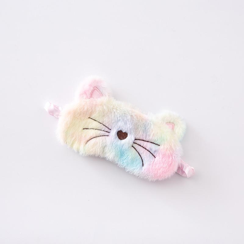 Plush Black Cat Eye Mask Cute Cartoon Bean Paste Rabbit Blackout Sleeping Eye Masks