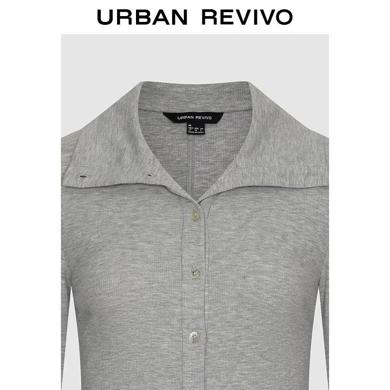 UR Women's Faux Two-Piece Color-Block Slim Short Shirt