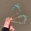1Pcs Metal Flower Hair Pin Snake Hairpin Vintage Chinese Style Hair Stick Plate Hair Retro Hair Clip Hair Accessory