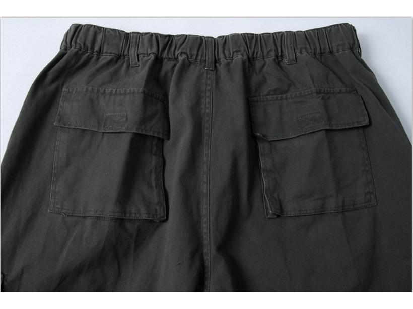 Herren Übergröße Elastischer Bund Weites Bein Mehrfach-Taschen Hose für Frühling und Herbst