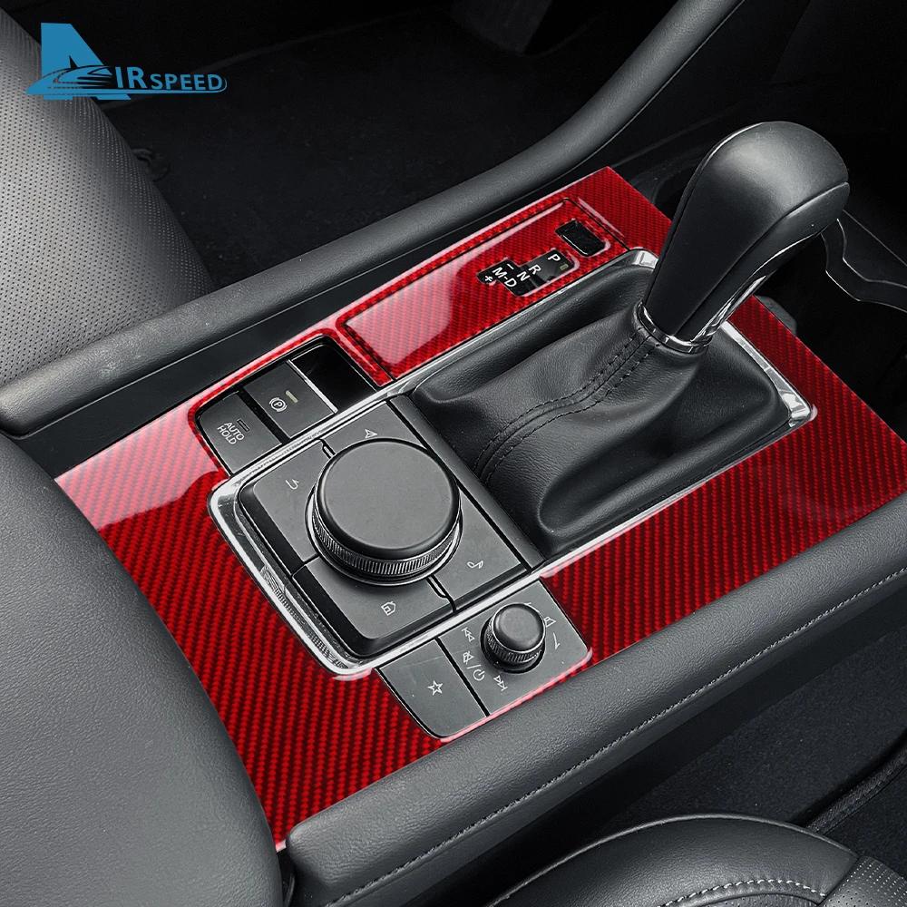 For Mazda 3 Axela 2019 2020 2025 2025 2025 2025 2025 Manual Automatic Car Gear Shift Panel Trim Real Soft Carbon Fiber Sticker