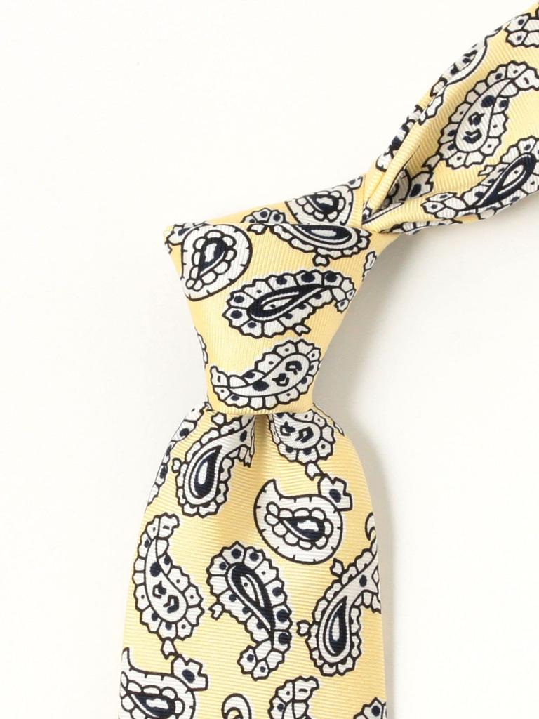 [BEAMS PLUS] Silk Tie, Mini Paisley Print Tie, Men's, YELLOW, FREE, 38440008107