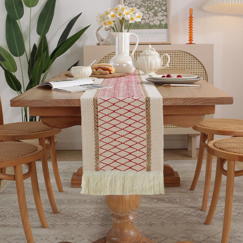 Cotton and Linen Bohemian Table Runner Nordic Style Table Cover Household Table Flag  Dining Table