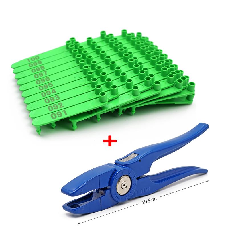 No.001-100 Sheep Ear Tag Signs Ear Laser Typing Copper Head Earrings with Words for Farm Animals Idetification Card 100Pcs