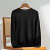 Women's 100% Cashmere Round Neck Loose Pullover Sweater, Long Sleeve, Solid Color Knitwear for Autumn/Winter