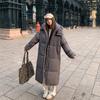 Thickened Long Down Cotton Clothes Internet Celebrities with The Same Stand-up Collar Hooded Warm Loose Coat