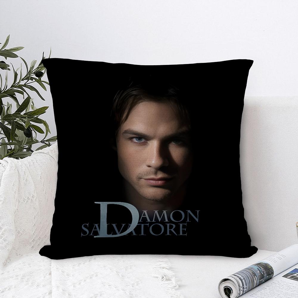 

D-Damon Salvatore Pillow Case Sofa Decorative Home Double-sided Print Plush Square Throw Pillow Covers Cushion Decor Cover 18x18Inch