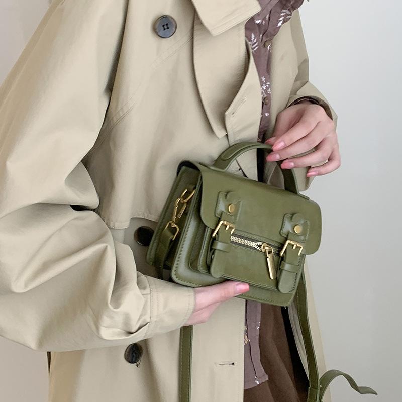 Retro Bag Women'Snewest Trendy Fashion Portable Small Square Bag All-Match Ins Shoulder Messenger Bag