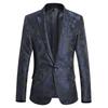 2025 Men's Floral Rose Embroidered Slim Fit Plus Size Suit Jacket