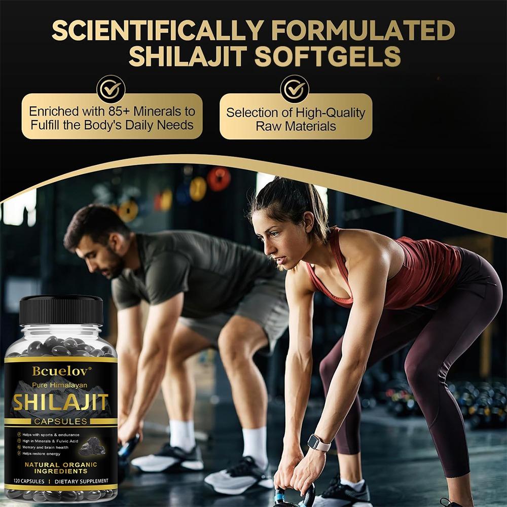 Reine Himalaya Shilajit Kapseln, Premium Mineralstoffergänzung mit Fulvinsäure & Spurenelementen, Energie, Ausdauer & Gehirnunterstützung