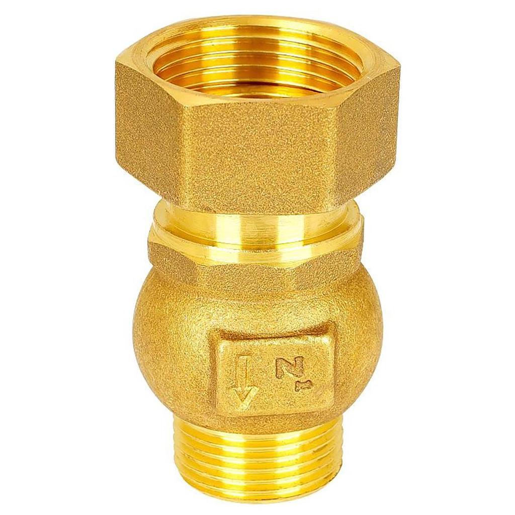 Full Copper Vertical Union Check Valve, Large Flow, Male/Female Thread, Anti-Backflow, Water Meter One-Way Valve, Water Pipe Backflow Preventer
