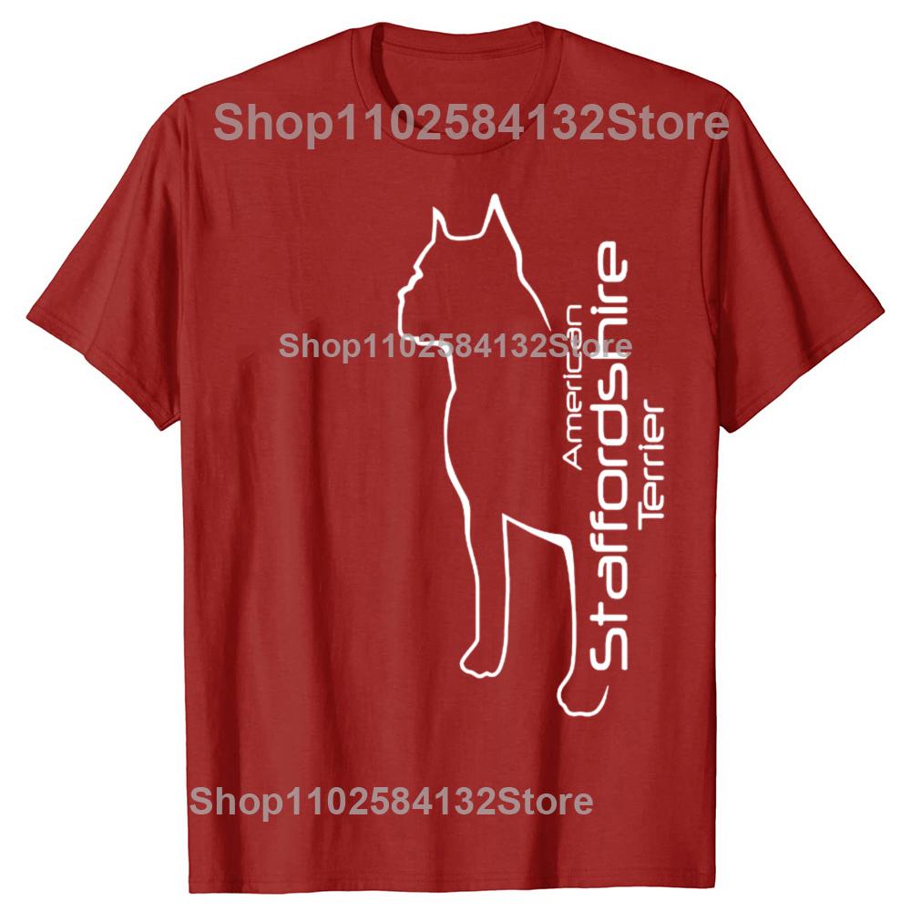 Novelty Awesome American Staffordshire Terrier T Shirts Graphic Cotton Streetwear Short Sleeve Birthday Gifts Amstaff Tshirt S