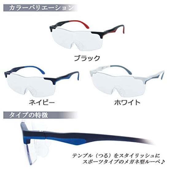 Sports Magnifying Glass, 1.6x1.8x Magnification, Includes Drawstring Eyeglass Bag (Cleaning Cloth) (1.6x, Black)