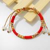 Women Braided Bracelet Adjustable Lucky Woven Rope Bead Handmade Knitted Ethnic Style Hand Chain for Wristband