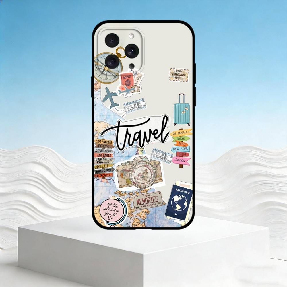 

P-polar lights Phone Case For iPhone 17,16,15,14,13,12,11 Plus,Pro Max,SE4Soft Silicone Black Cover iPhone16se4