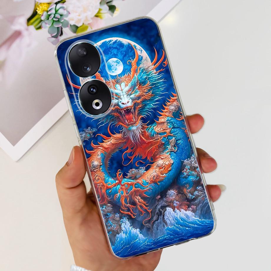 Para Honor 90 / Honor 90 Lite 90 Pro 90 Smart Case Funda de Silicona Suave Elegante de Lujo Hermosa Flor de Cerezo Fundas Tapa Transparente