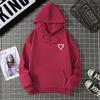 Simplic Heart Print Women Sweatshirt Soft Casual Loose Vintage Female Hoodies Winter Warm Fleece Student Tops