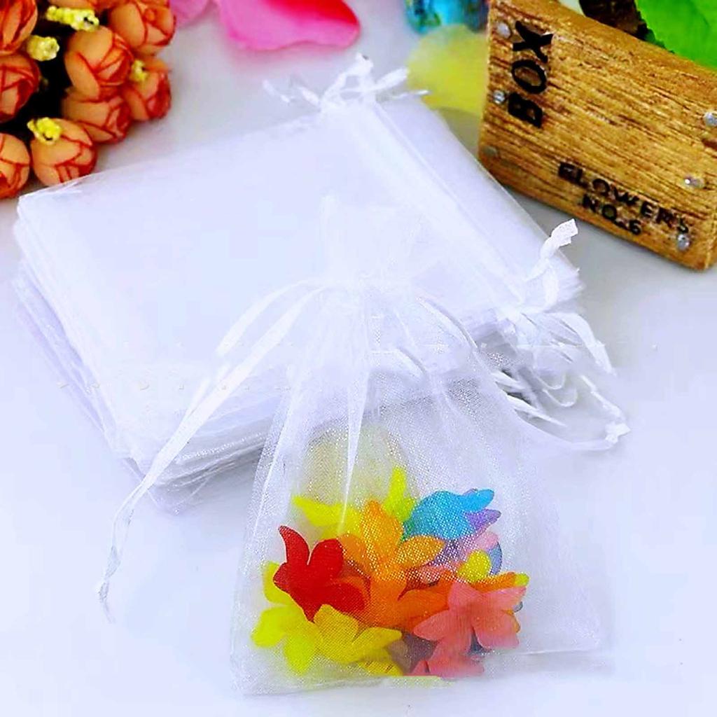 Farbige Organza-Geschenktaschen – Perlmutt-Kordelzug-Beutel für Schmuck, Partygeschenke, Hochzeits- & Feiertagsverpackungen